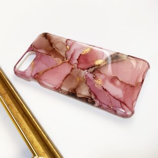 アルコールインクアートスマホケース/くすみピンク/iPhoneケース