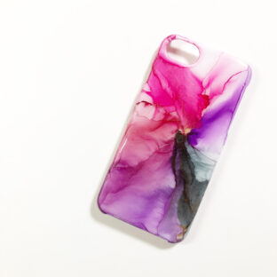 アルコールインクアートスマホケース/ビビットパープル/iPhoneケース