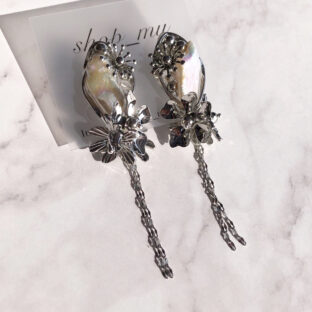 淡水パールのシルバーフラワーピアスorイヤリング