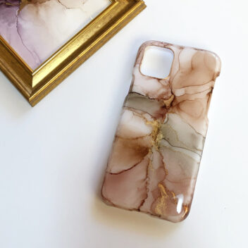 アルコールインクアートスマホケース/ナチュラル大理石/iPhoneケース