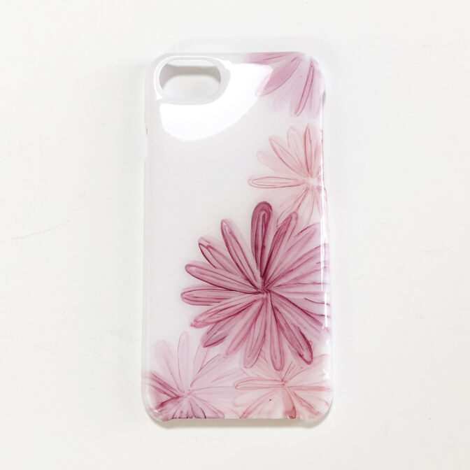 ピンクのフラワースマホケース