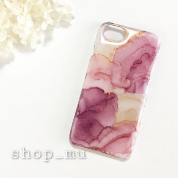 アルコールインクアートスマホケース/レディピンク/iPhoneケース