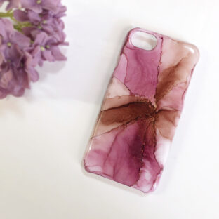 アルコールインクアートスマホケース/大人ピンク②/iPhoneケース