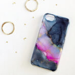 天の川のデザインのアルコールインクアートスマホケース