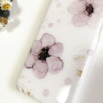 紫のアルコールインクアートスマホケース