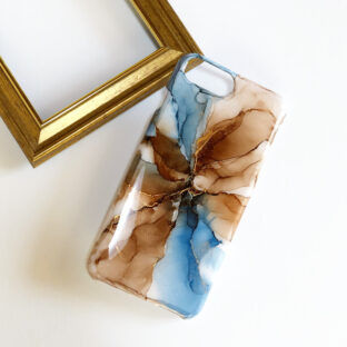 アルコールインクアートスマホケース/クールブラウン/iPhoneケース