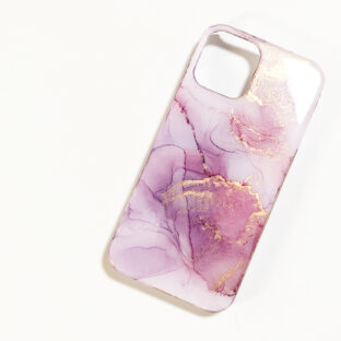 アルコールインクアートスマホケース/ふんわりピンクパープル/iPhoneケース
