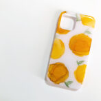 オレンジのアルコールインクアートスマホケース