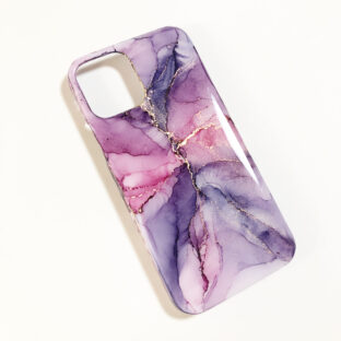 アルコールインクアートスマホケース/ピンクバイオレット/iPhoneケース