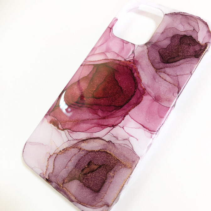 薔薇アートのスマホケース