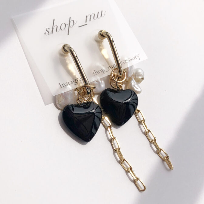 ハートのフープピアス
