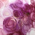 アルコールインクアートで薔薇を描いた