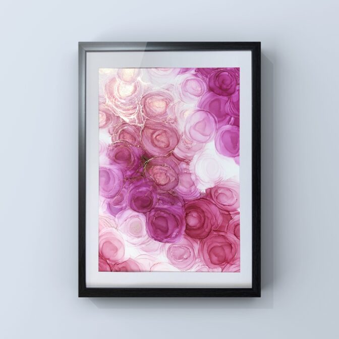 薔薇のアルコールインクアート