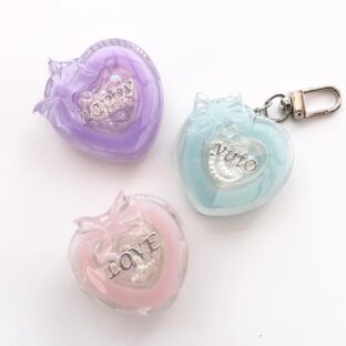 パステルハートシェイカー/スマホグリップ、キーホルダーに♡