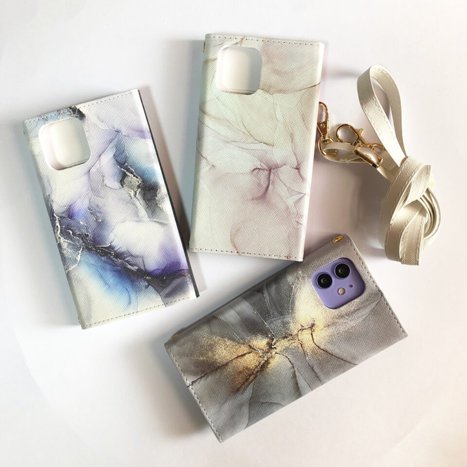 アルコールインクアート手帳型ケース