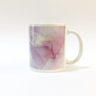 マグカップ【ピンク大理石】アルコールインクアート