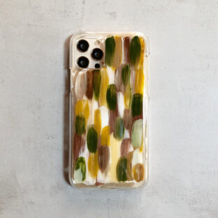 ニュアンススマホケース 【マスタードグリーン】