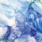 海の中をイメージしたアルコールインクアート