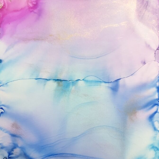 ピンクの海のアート